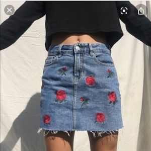 Pacsun Rose Denim Mini Skirt